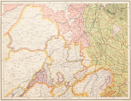 India antique map 1884-1887